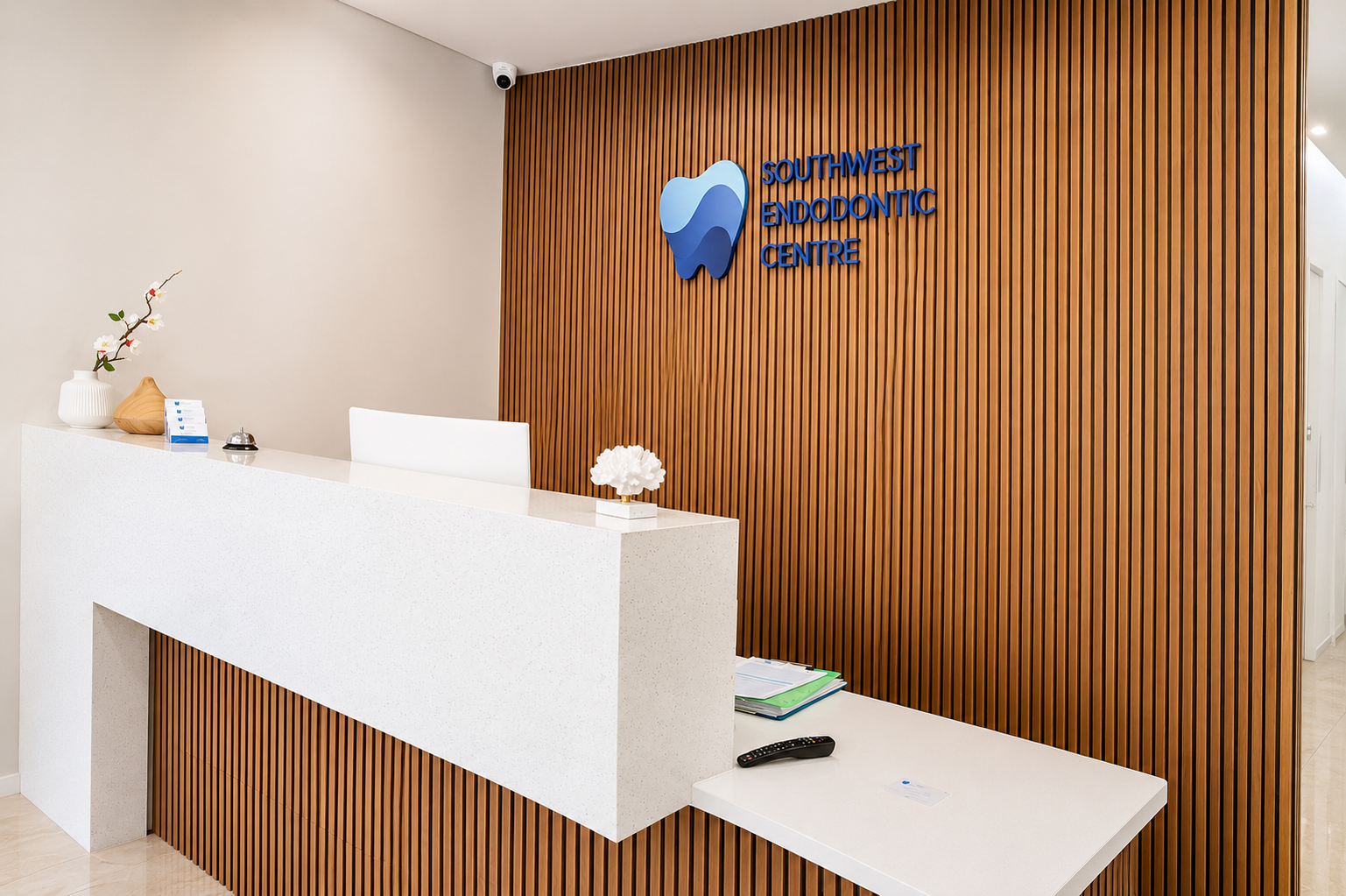 Reception and check-in at Southwest Endodontic Centre, Liverpool